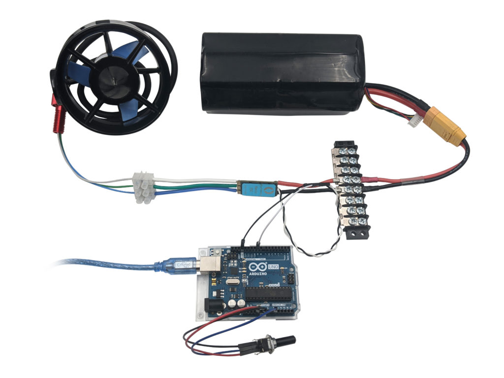 All the components connected.