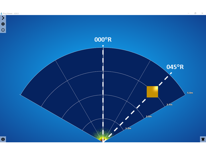 Relative Bearing as shown on the sonar viewer